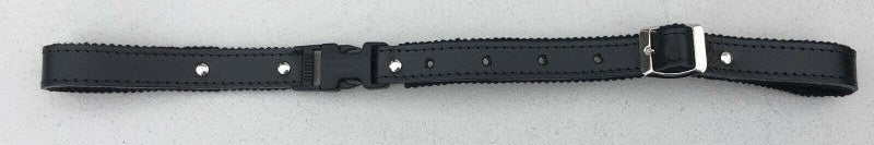 felt lined accordion backstrap in leather fully closed