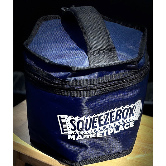 delux dark bluee concertina bag in