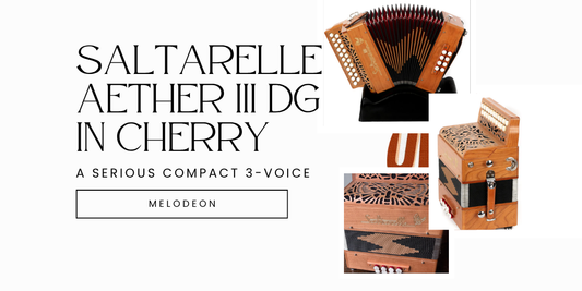 Saltarelle Aether III DG in Cherry - A Serious Compact 3-Voice Melodeon