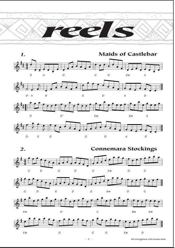 100 Evergreen Irish Session Tunes book by Dave Mallinson tune example