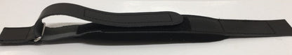 Black melodeon bass strap padded with Velcro adjustment genuine leather