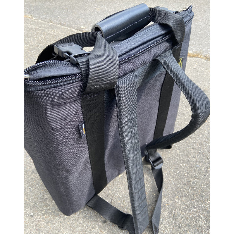 3 row melodeon bag shows rucksack straps