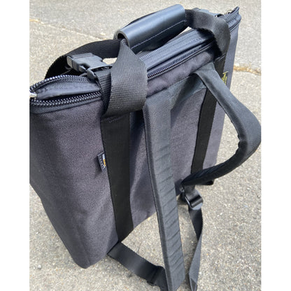 3 row melodeon bag shows rucksack straps