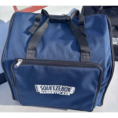37 key 96 bass piano accordion gig bag in blue squeezebox marketplace logo showing