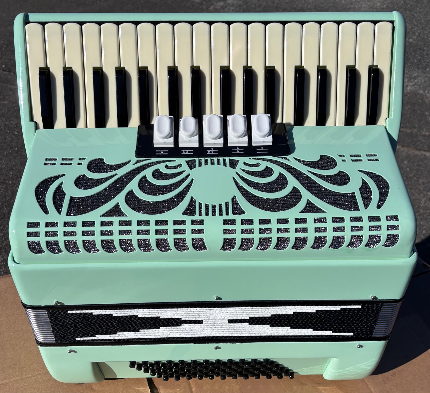 34 Key 72 Bass LMM Accordion | Kingfisher Sourced Custom Green