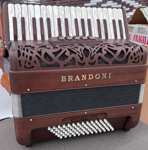 Brandoni 66W Piano Accordion: 78 Bass with Hand-Made Reeds
