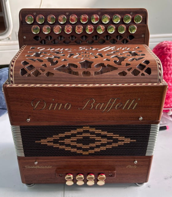 Used Dino Baffetti Alpha II D/G Melodeon in Walnut
