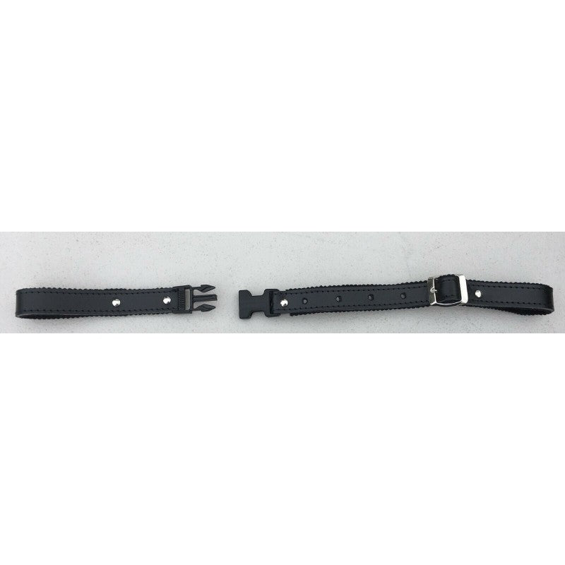 felt lined accordion backstrap in leather  fully open