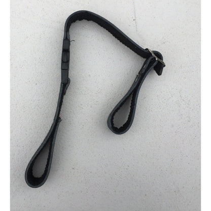 felt lined accordion backstrap in leather  on side