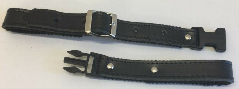 felt lined accordion backstrap in leather clasps open