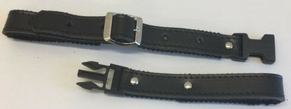 felt lined accordion backstrap in leather clasps open