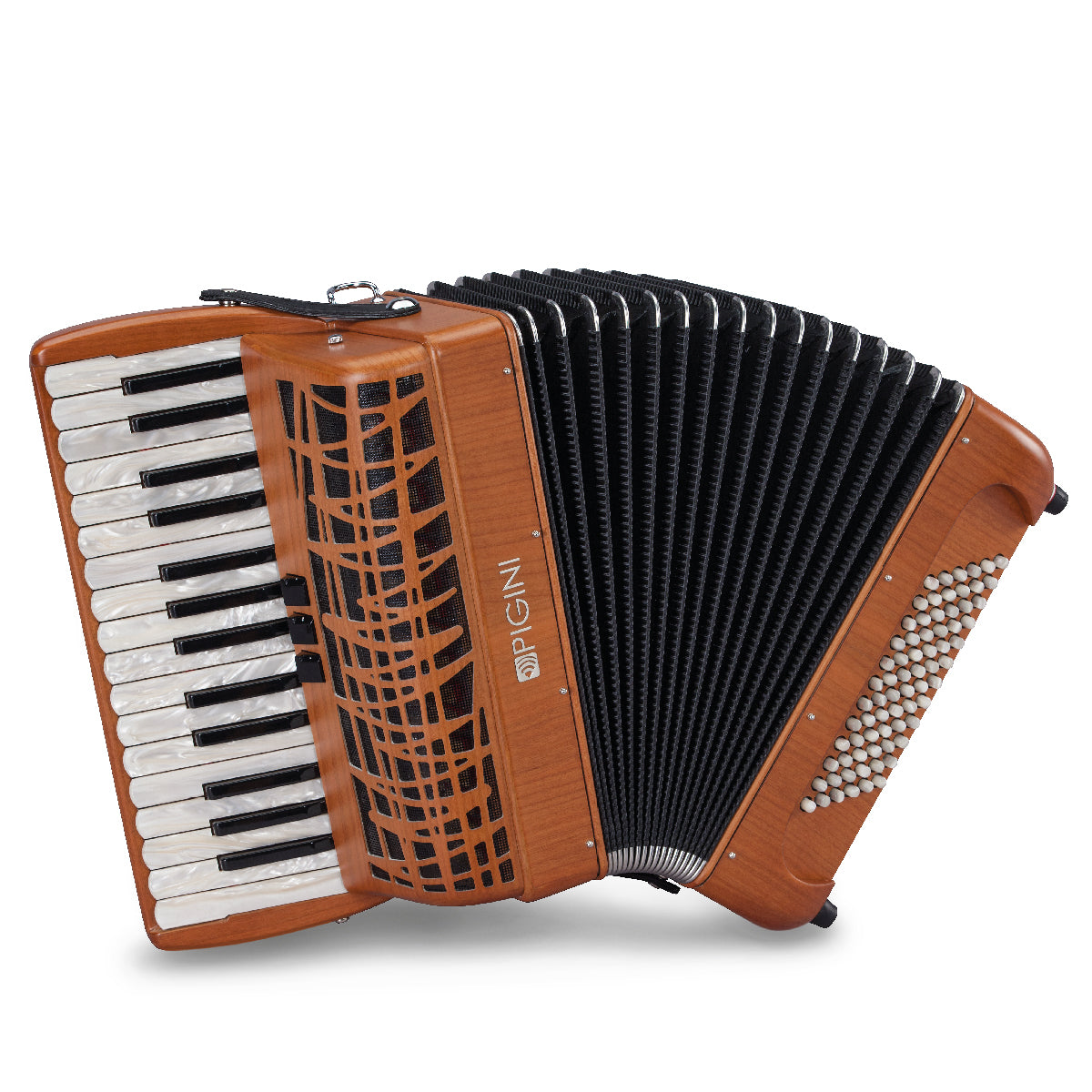 pigini p30 piano accordion in cherrywood