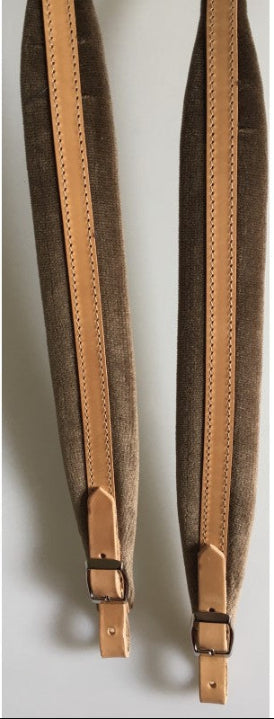 45mm Melodeon & Accordion Straps | Leather Velvet Lined