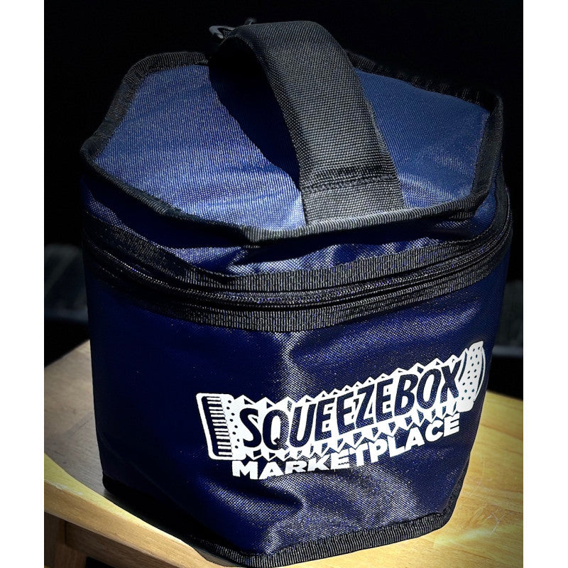 delux dark bluee concertina bag in 
