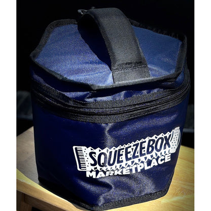 delux dark bluee concertina bag in 