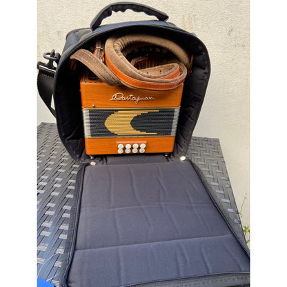 small melodeon bag with castagnari lilly on it's feet