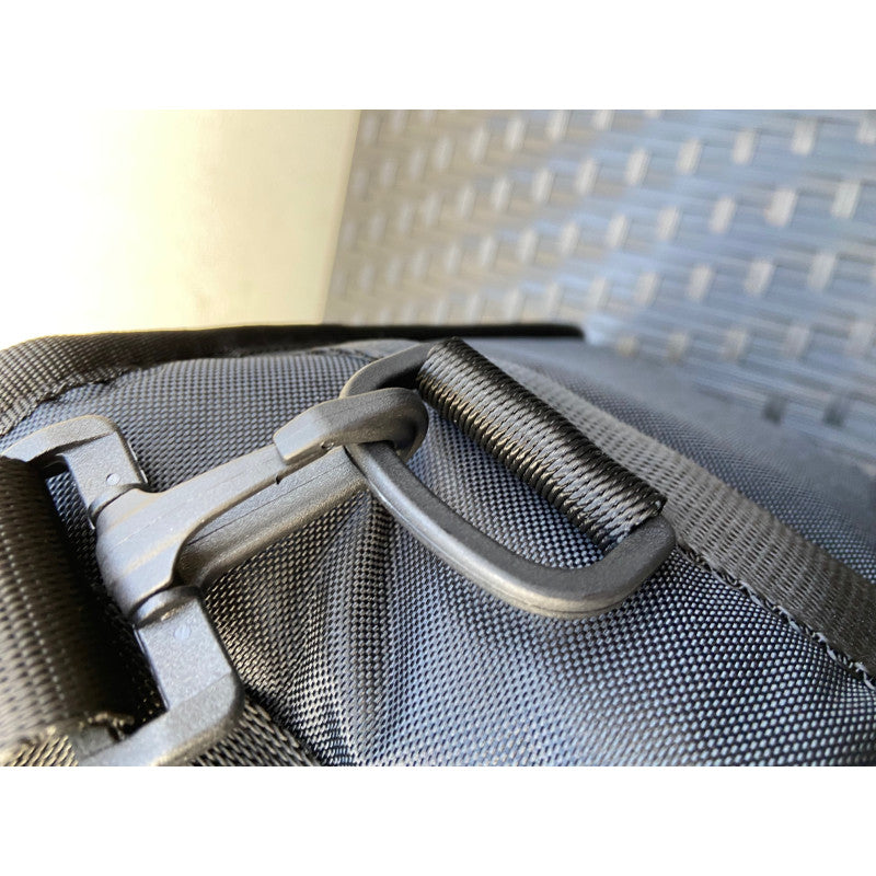 Black padded melodeon gig bag with adjustable shoulder strap