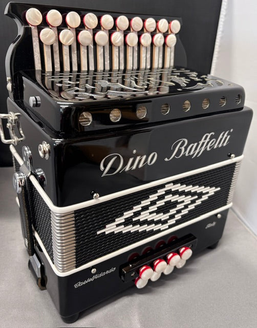 dino baffetti melodeon black pearl ii d/g front