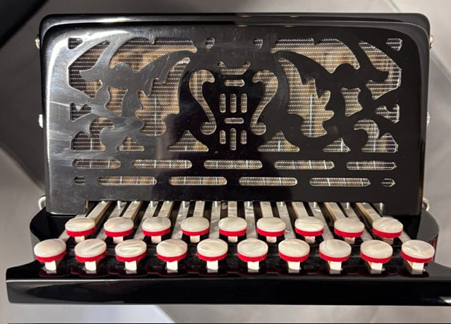 dino baffetti melodeon black pearl ii d/g  shows grille 