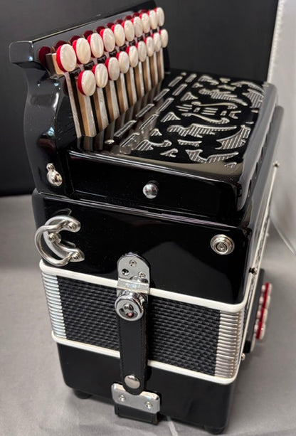 dino baffetti melodeon black pearl ii d/g shows keyboard