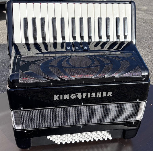 King fisher piano accordion in black front