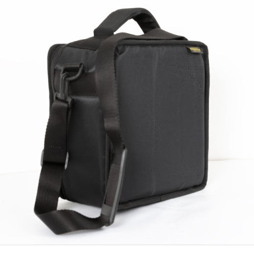 Compact melodeon gig bag showing slim profile and padded construction