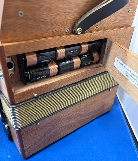 streb melodeon with battery comrtment open 